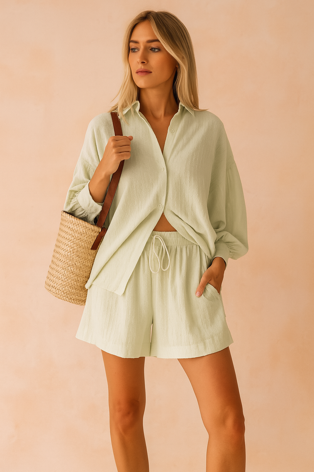 Freya | Casual Breathable Blouse and Crop Set