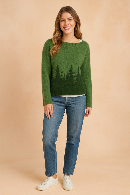 Helena | Sweater with a forest motif