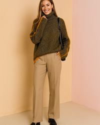 Helga | Turtleneck sweater with contrasting stripe