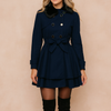 Izabela | Short double-breasted coat with a belt