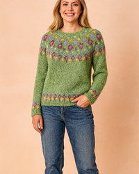 Izabela | Sweater with a colorful pattern on the top