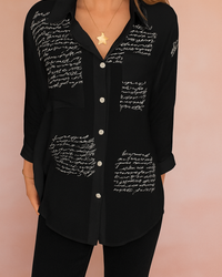 JENA | Shirt blouse with a script print