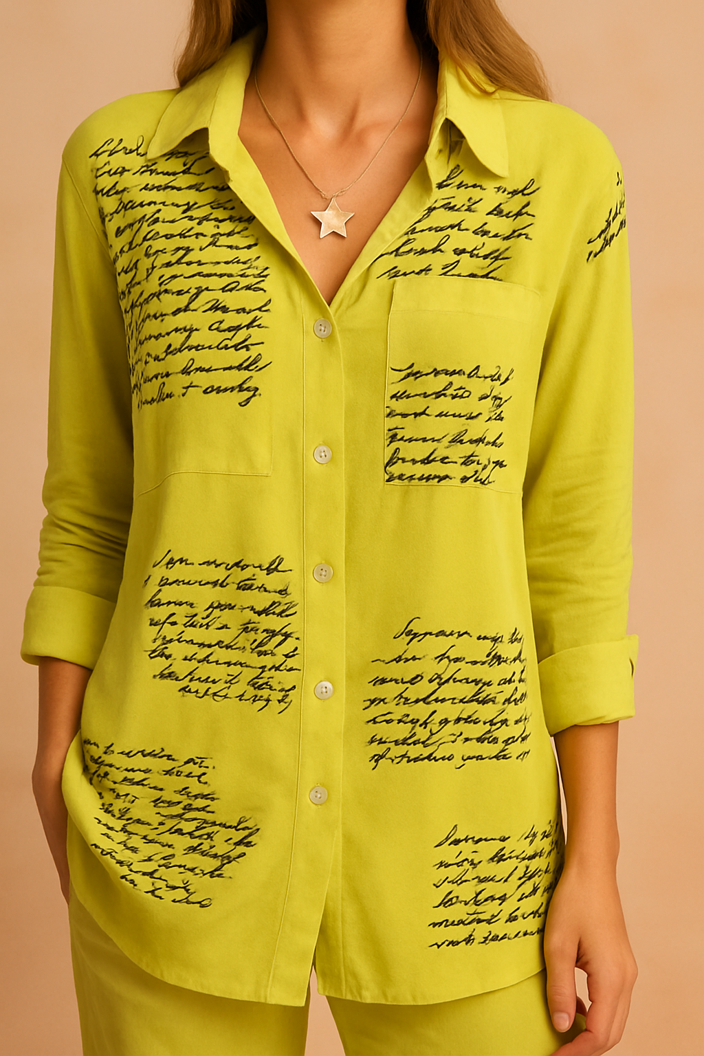 JENA | Shirt blouse with a script print