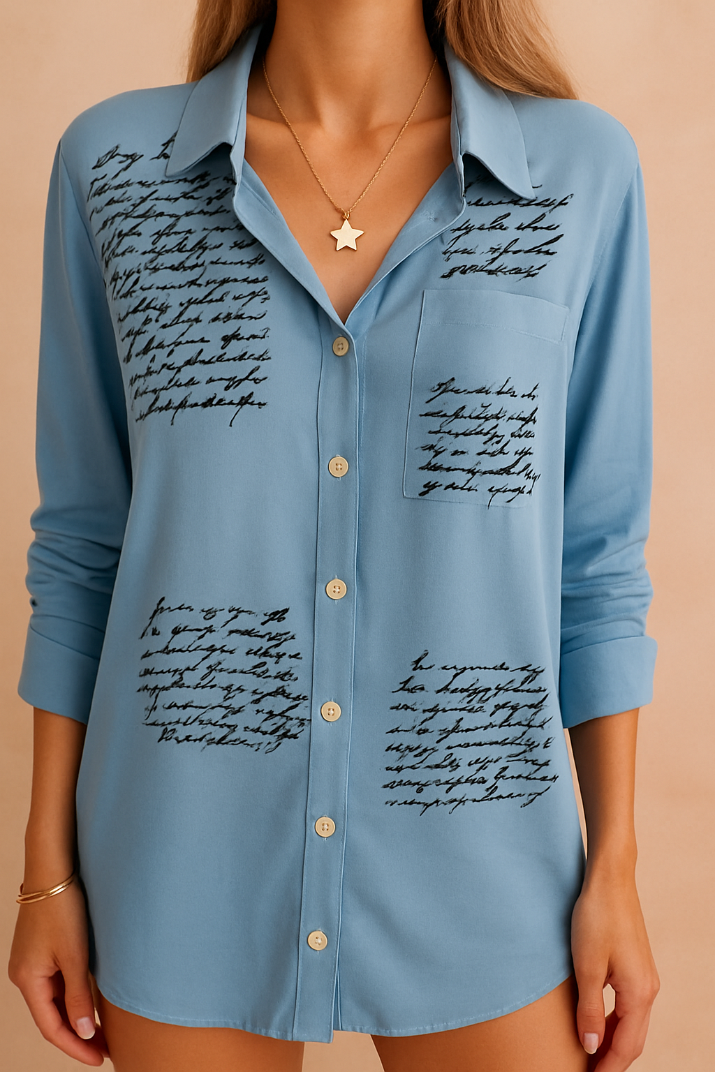 JENA | Shirt blouse with a script print