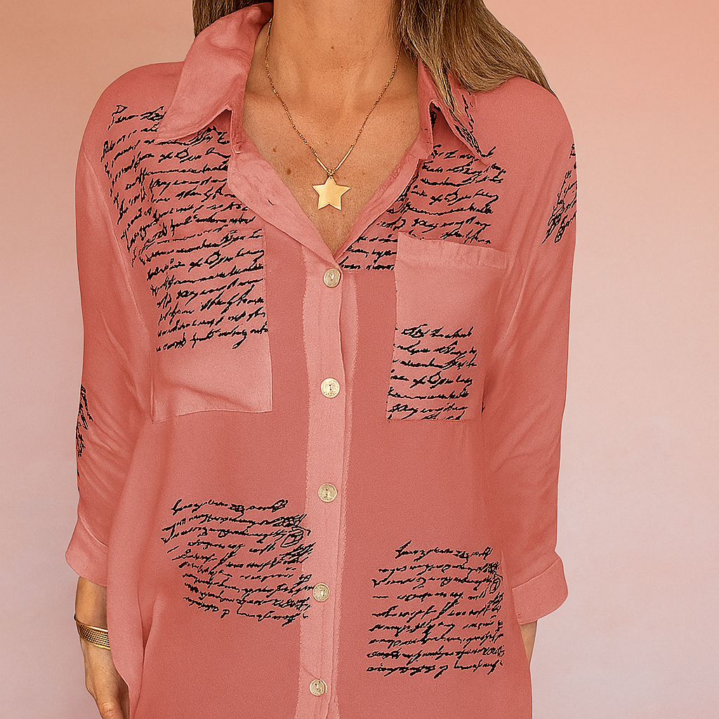 JENA | Shirt blouse with a script print