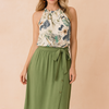 Joanna | Summer blouse with a floral print and tie detail