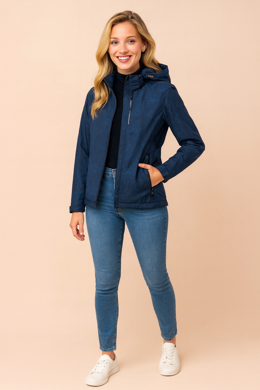 Karina | Winter Jacket with Hood and Fashionable Pattern