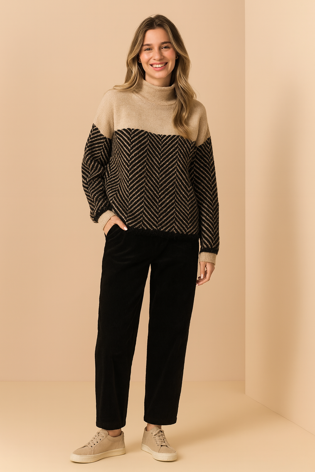Klara | Geometric panel sweater