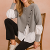 Klaudia | Fashionable layered sweater with a shirt effect