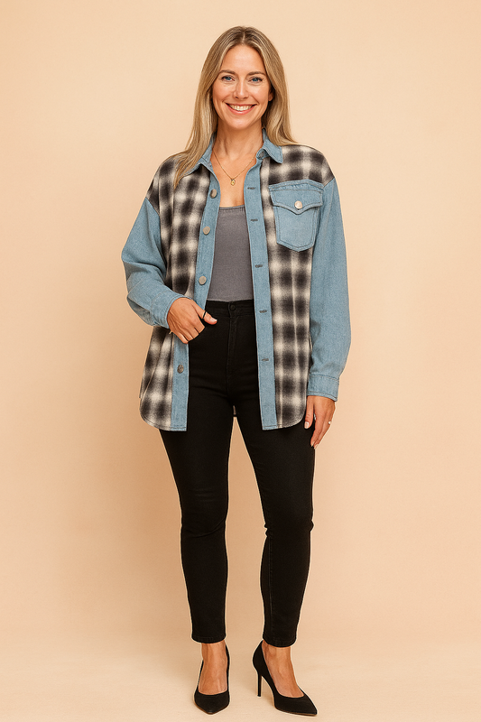 LILY | Oversized Checked Shirt Blouse