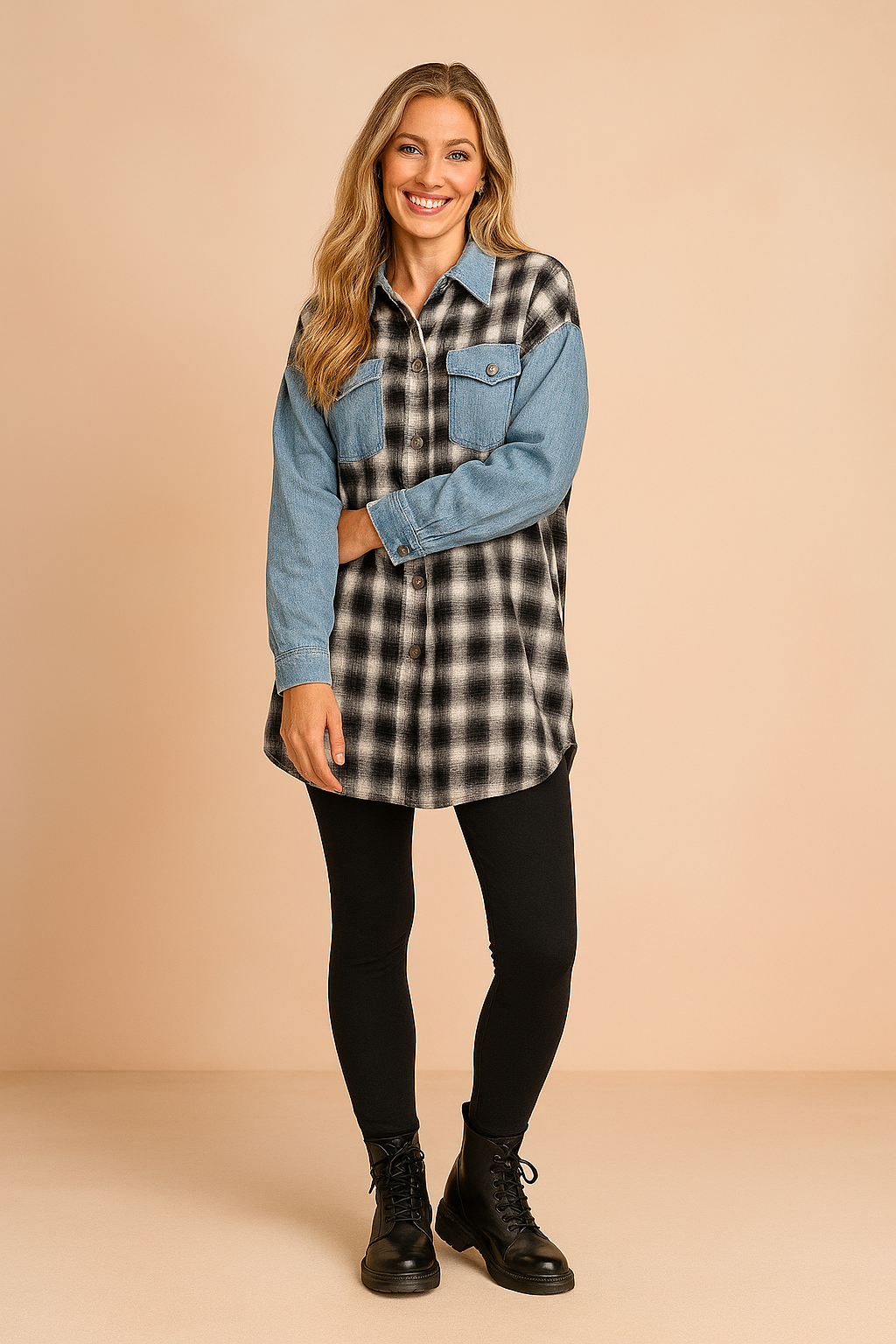 LILY | Oversized Checked Shirt Blouse