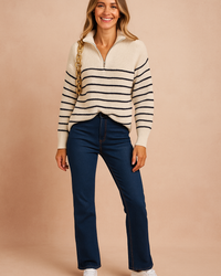 Laura | Striped sweater with a collar