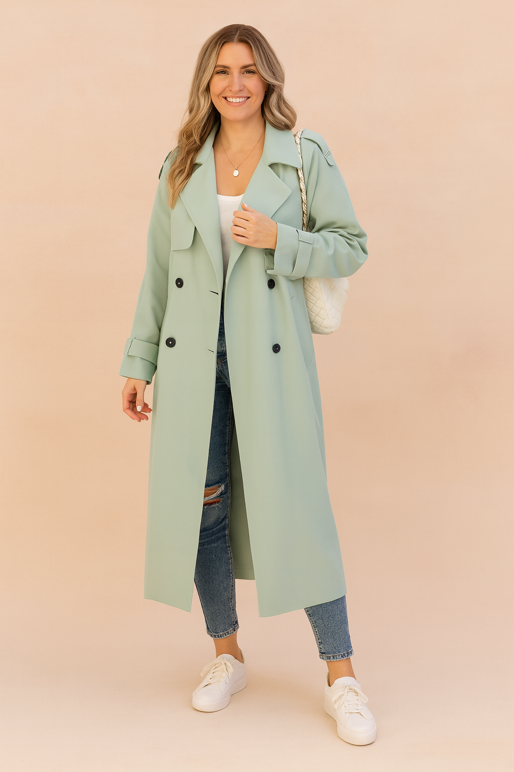 Lena | Long trench coat in urban style