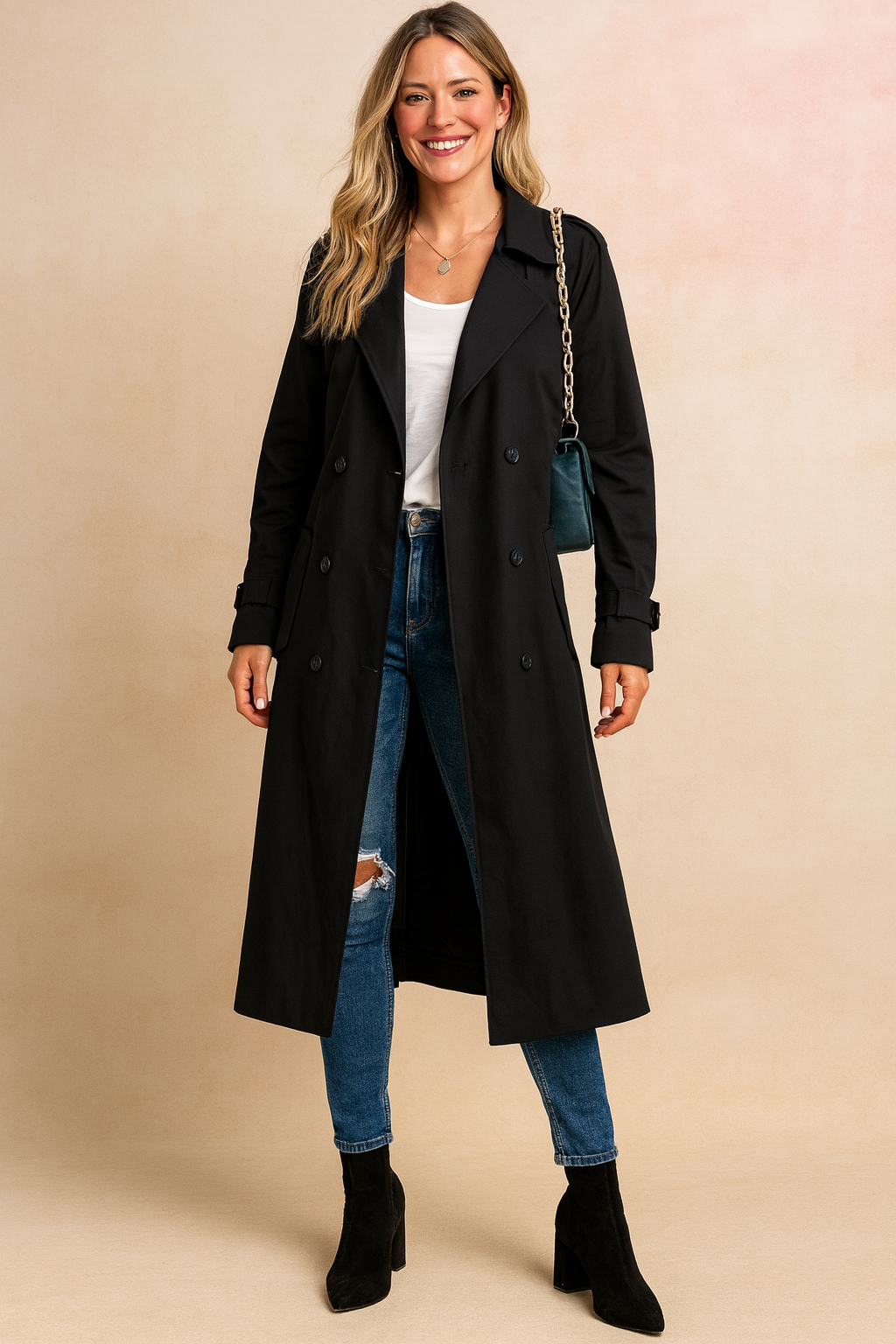 Lena | Long trench coat in urban style