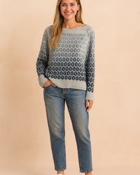 Lidia | Sweater with a geometric ombre pattern