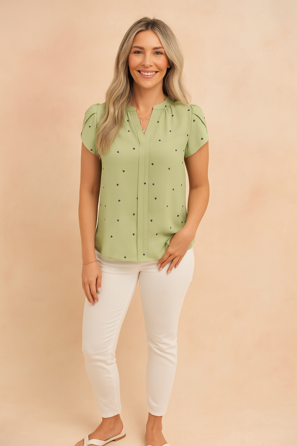 Livia | Girly blouse with a heart motif