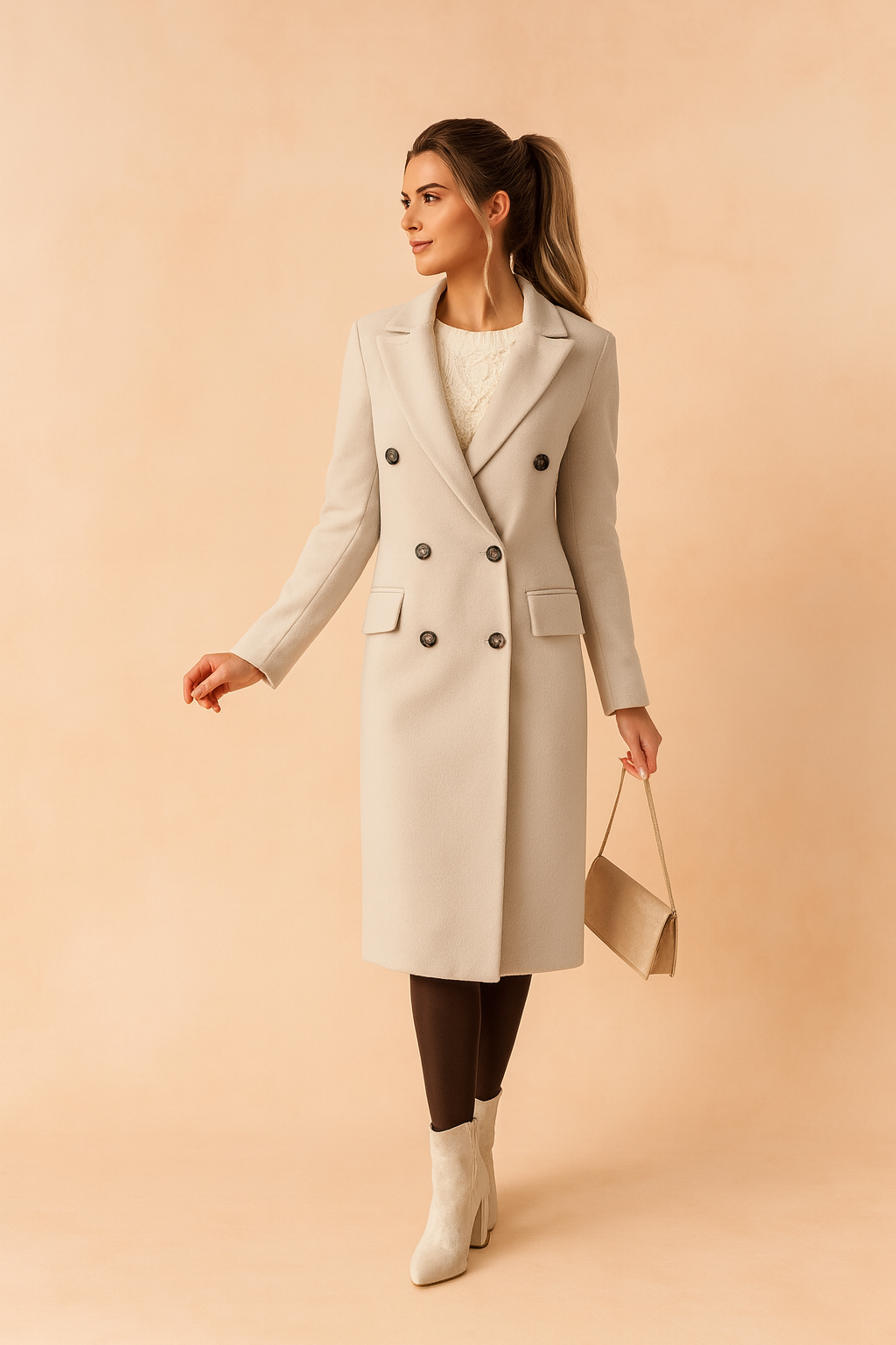 Madison | Tailored Double-Breasted Longline Women’s Blazer Coat