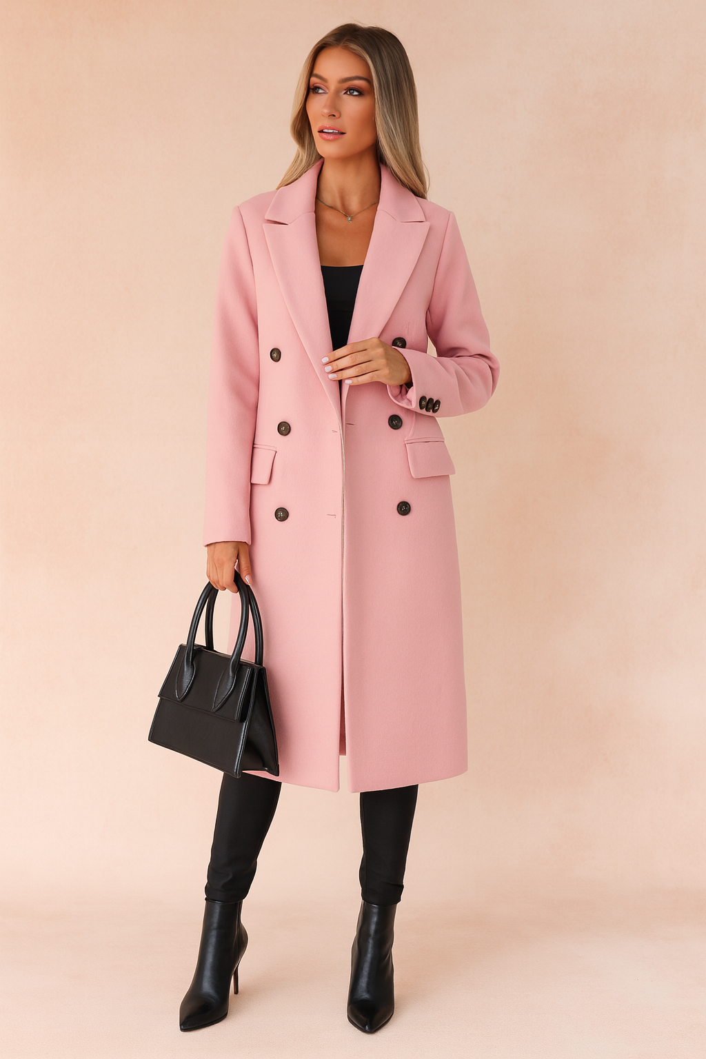 Madison | Tailored Double-Breasted Longline Women’s Blazer Coat