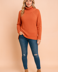 Lynette | Cozy Ribbed Knit Sweater with High Neck