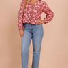 Macey | Stylish floral long sleeve blouse