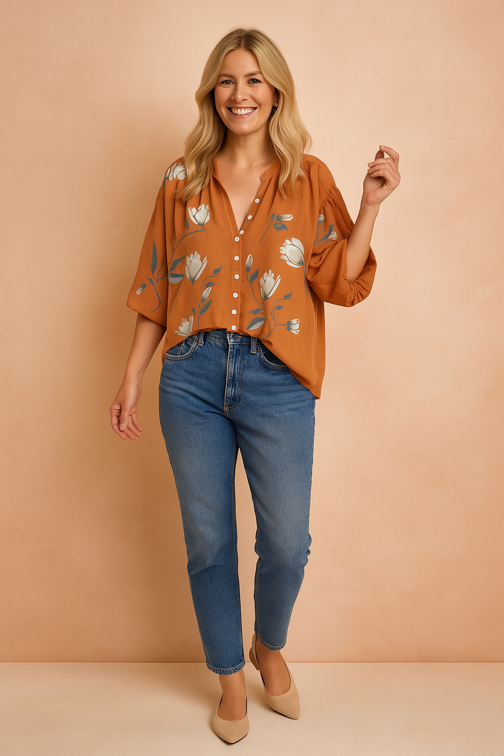 Maja | Shirt blouse with a floral print