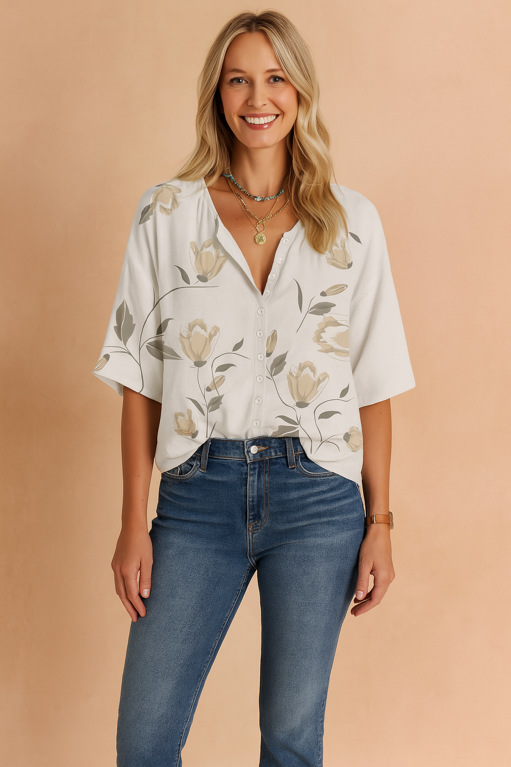 Maja | Shirt blouse with a floral print