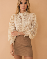 Margarett | Elegant Floral Lace Shirt