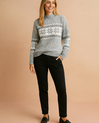 Milena | Sweater with a winter snowflake pattern