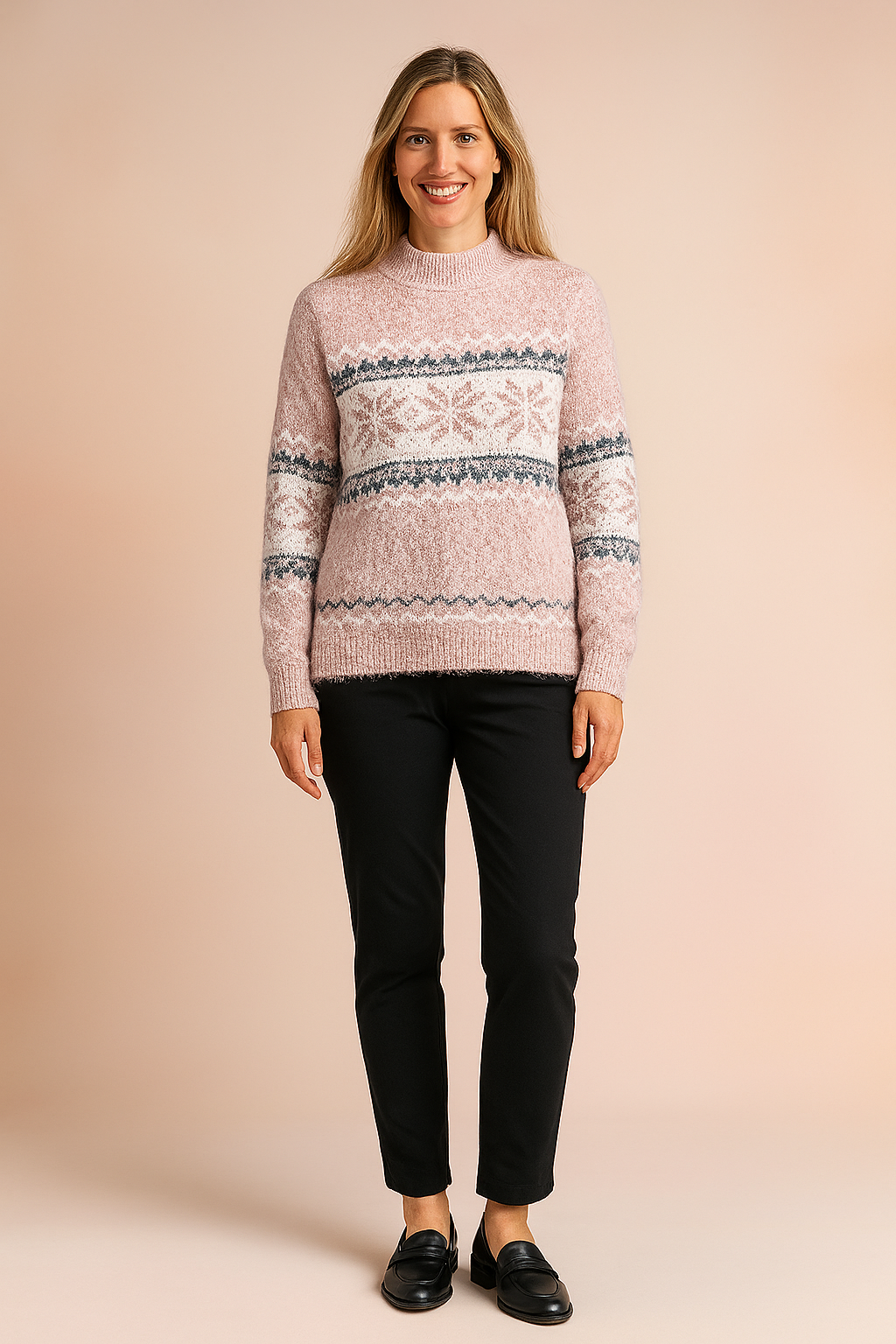 Milena | Sweater with a winter snowflake pattern