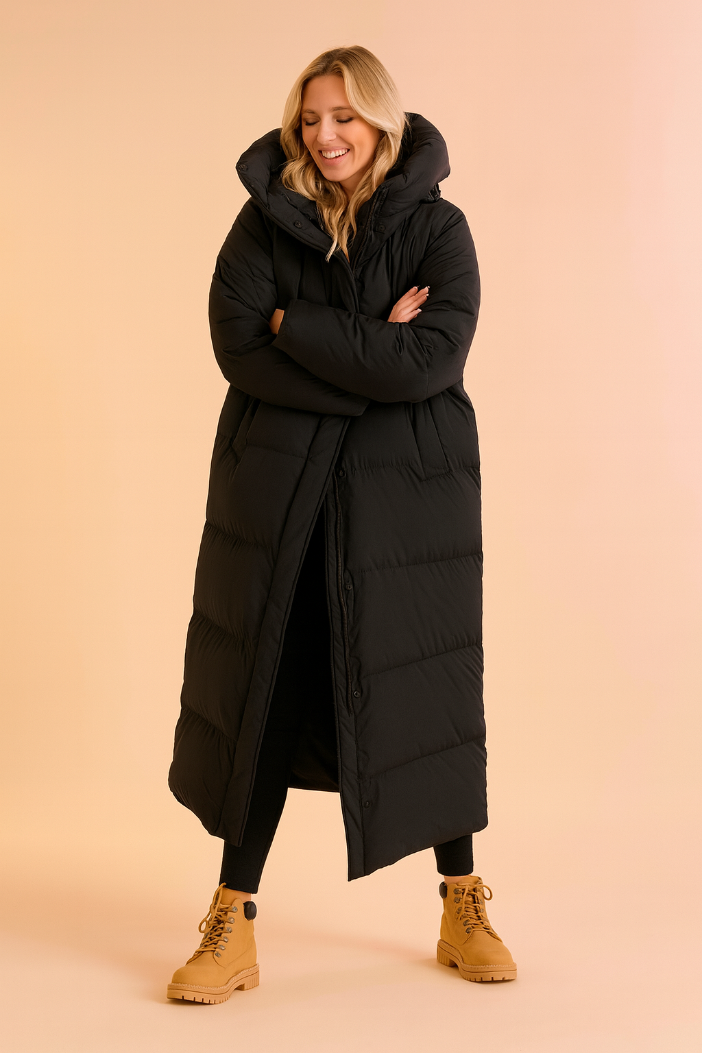 Audrey | Long Quilted Winter Jacket with Hood