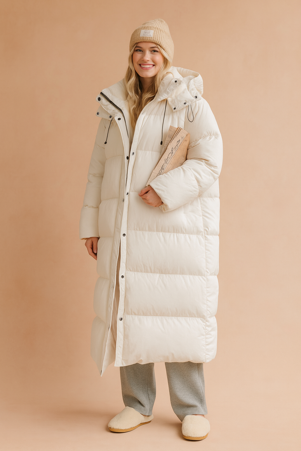 Audrey | Long Quilted Winter Jacket with Hood