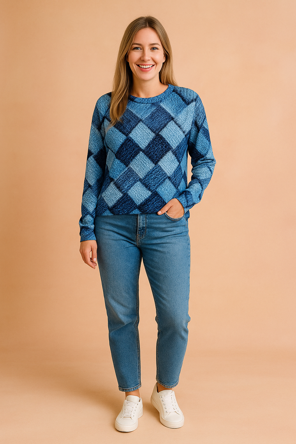 Monika | Sweater with a colorful woven pattern