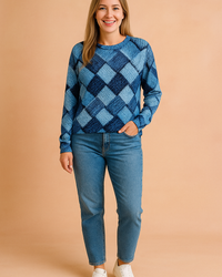 Monika | Sweater with a colorful woven pattern