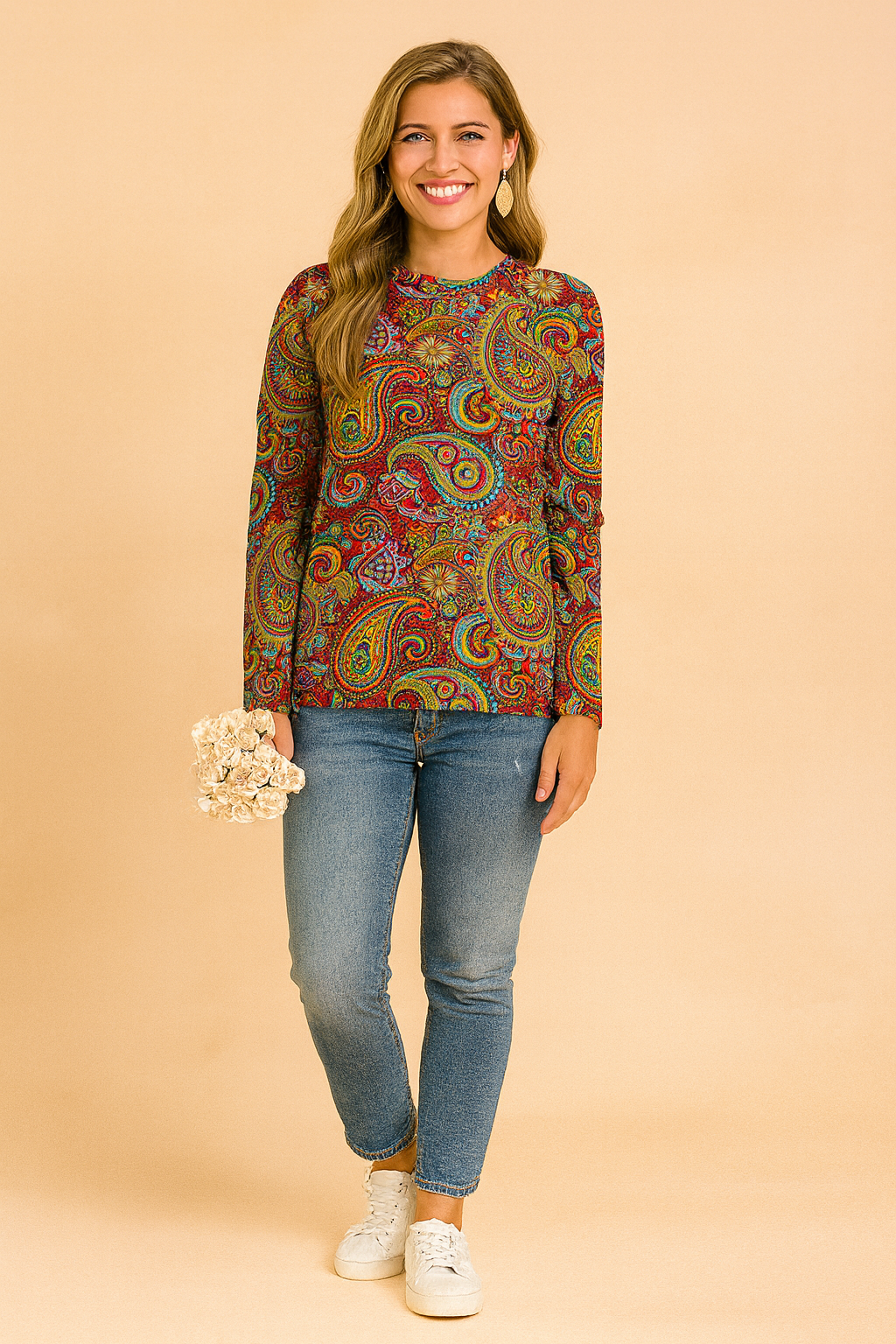 Nadia | Sweater with a Fashionable Print and Classic Cut