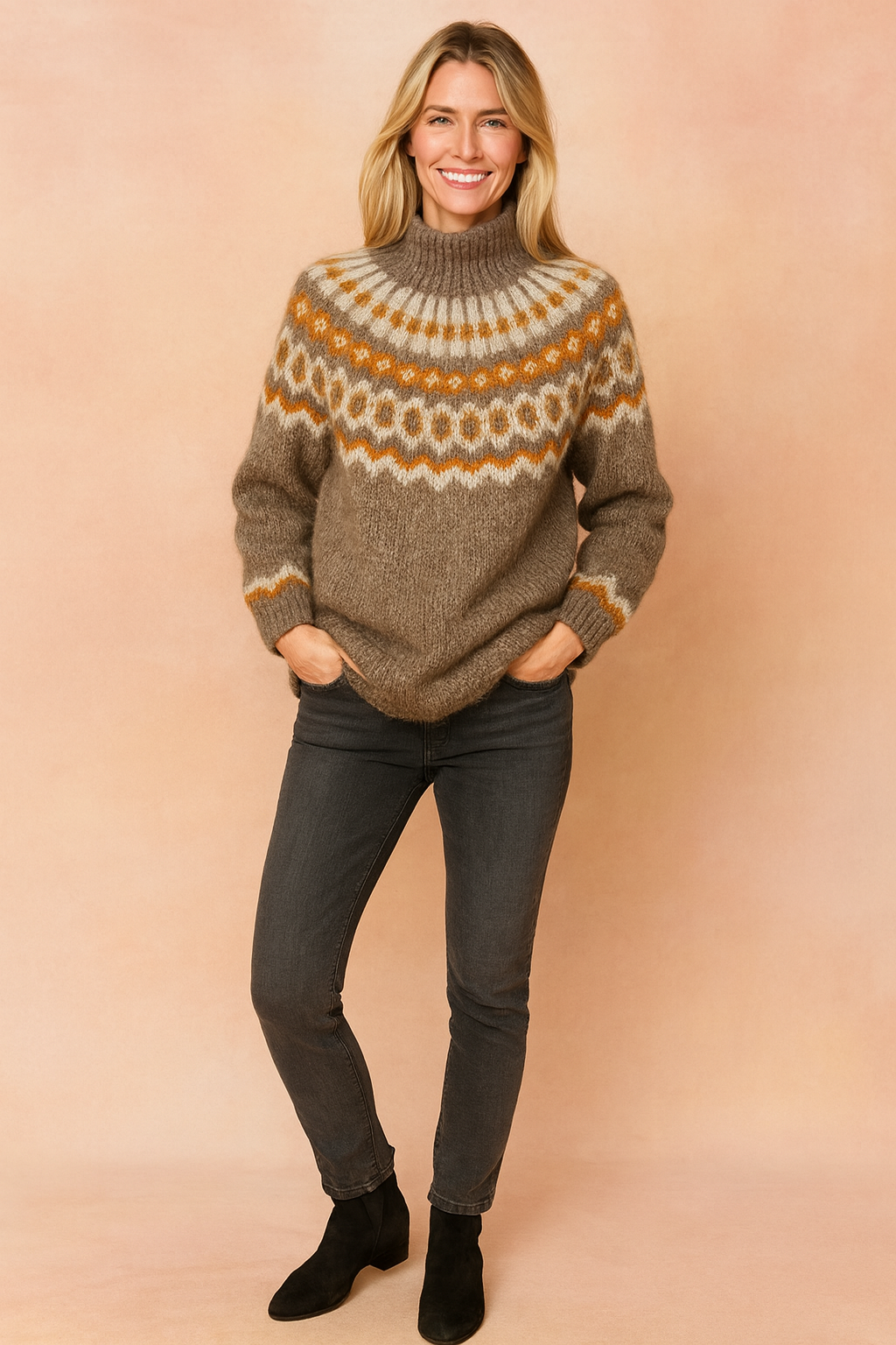 Natalia | Sweater with a decorative yoke