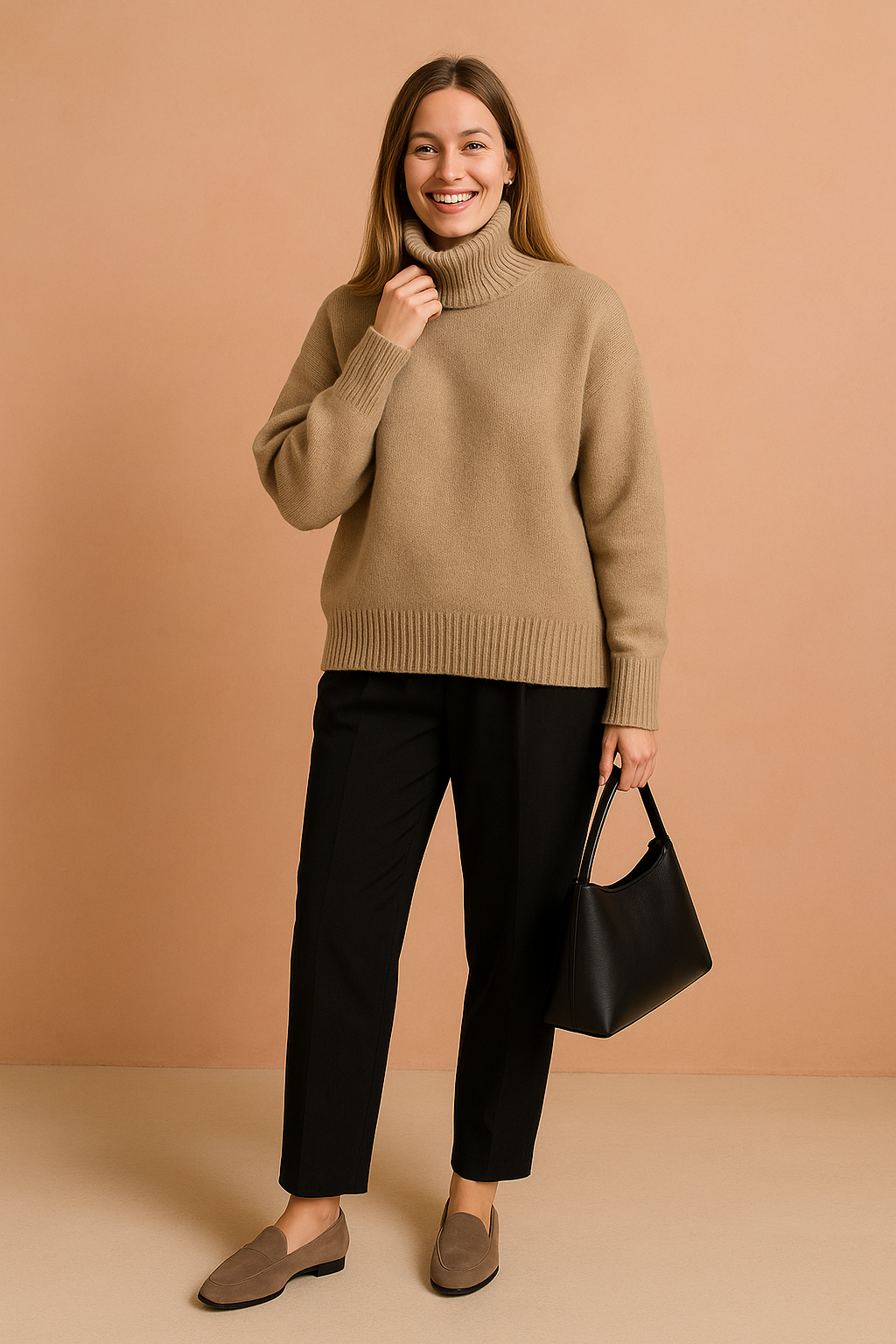 Nina | Oversized turtleneck sweater with long sleeves