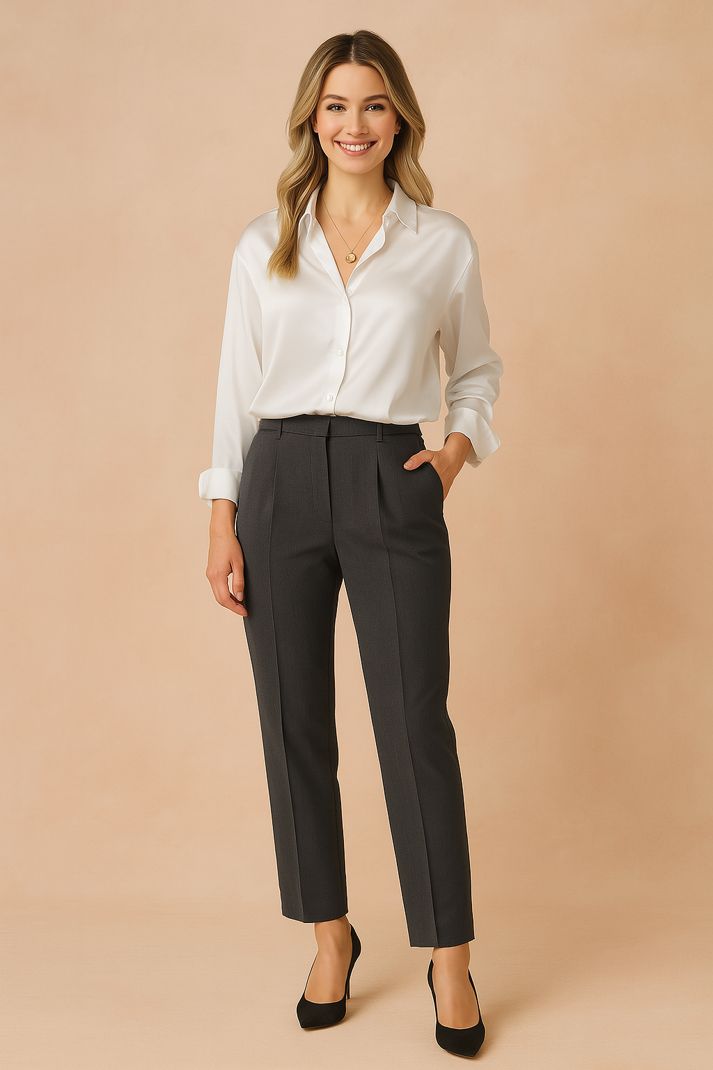 Noa | Classic shirt blouse with a slight sheen