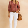 Nori | Striped blouse with collar and buttons