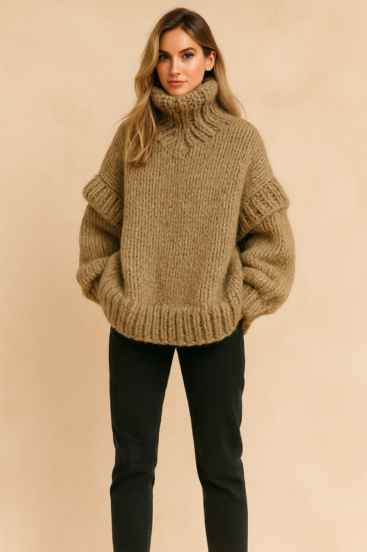 Priscilla | Oversize Chunky Knit Pullover | Warm Turtleneck Sweater