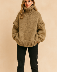 Priscilla | Oversize Chunky Knit Pullover | Warm Turtleneck Sweater