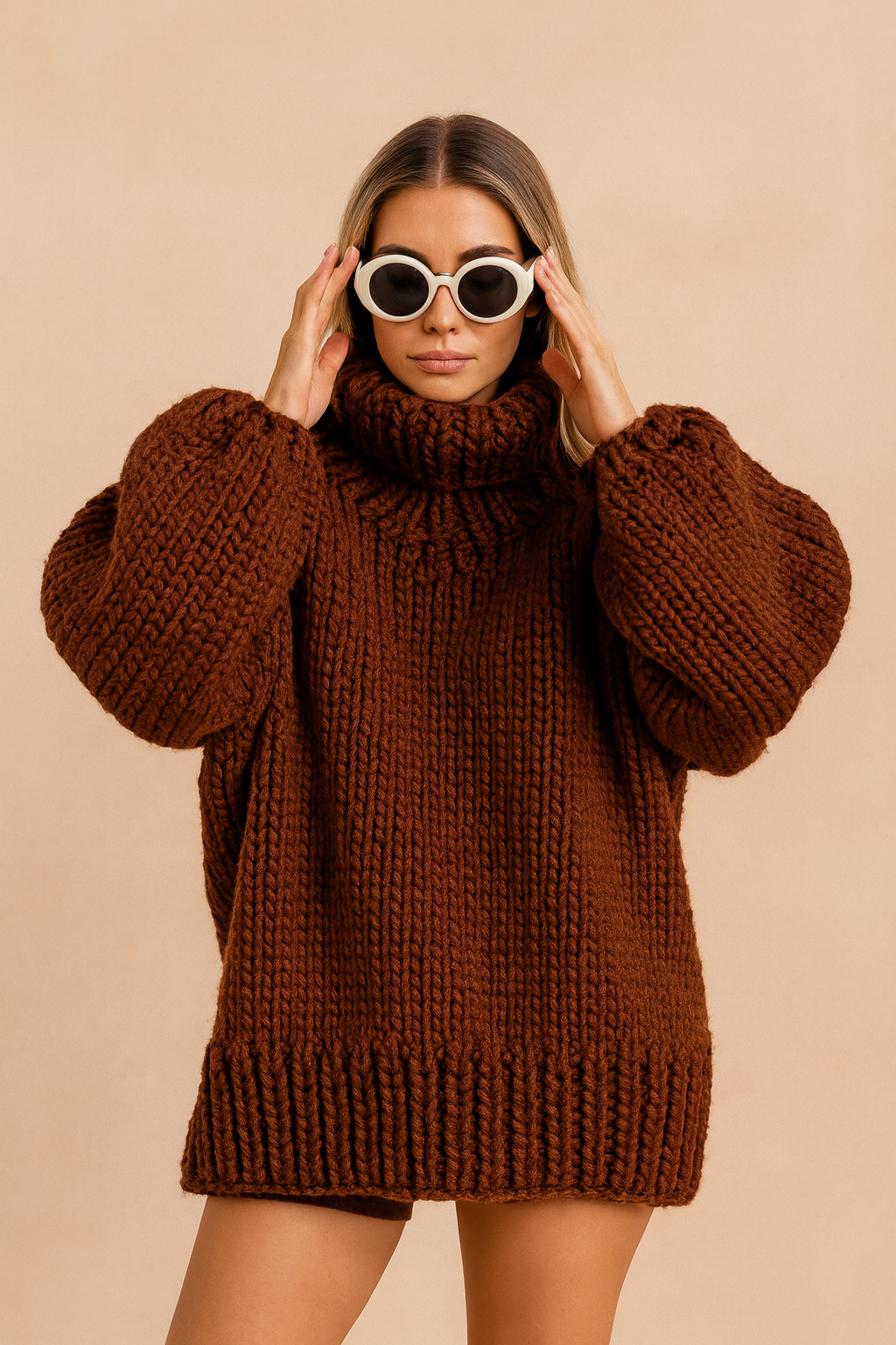 Priscilla | Oversize Chunky Knit Pullover | Warm Turtleneck Sweater