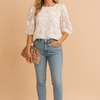 Rosana | Elegant floral blouse with puff sleeves