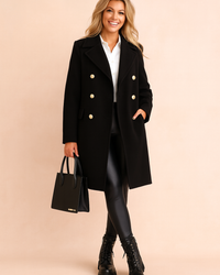 Selena | Tailored Double-Breasted Longline Women’s Coat