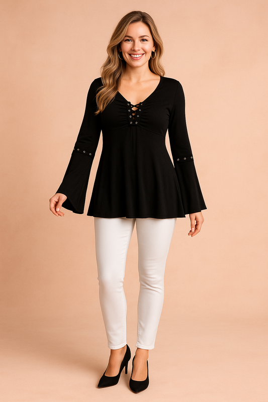 Selene | Tunic with flared sleeves and ties