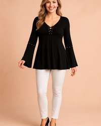 Selene | Tunic with flared sleeves and ties