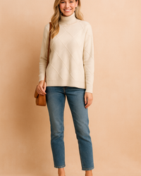 Sofia | Turtleneck Sweater with Geometric Pattern