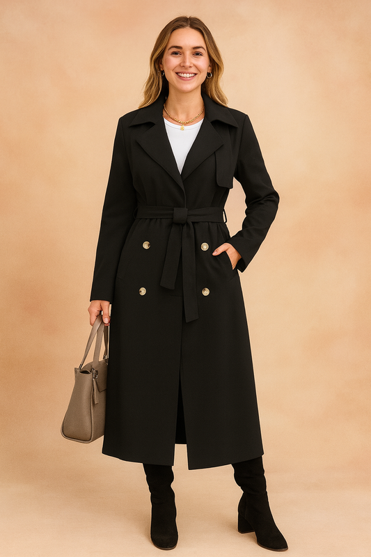 Sylwia | Elegant coat with a belt