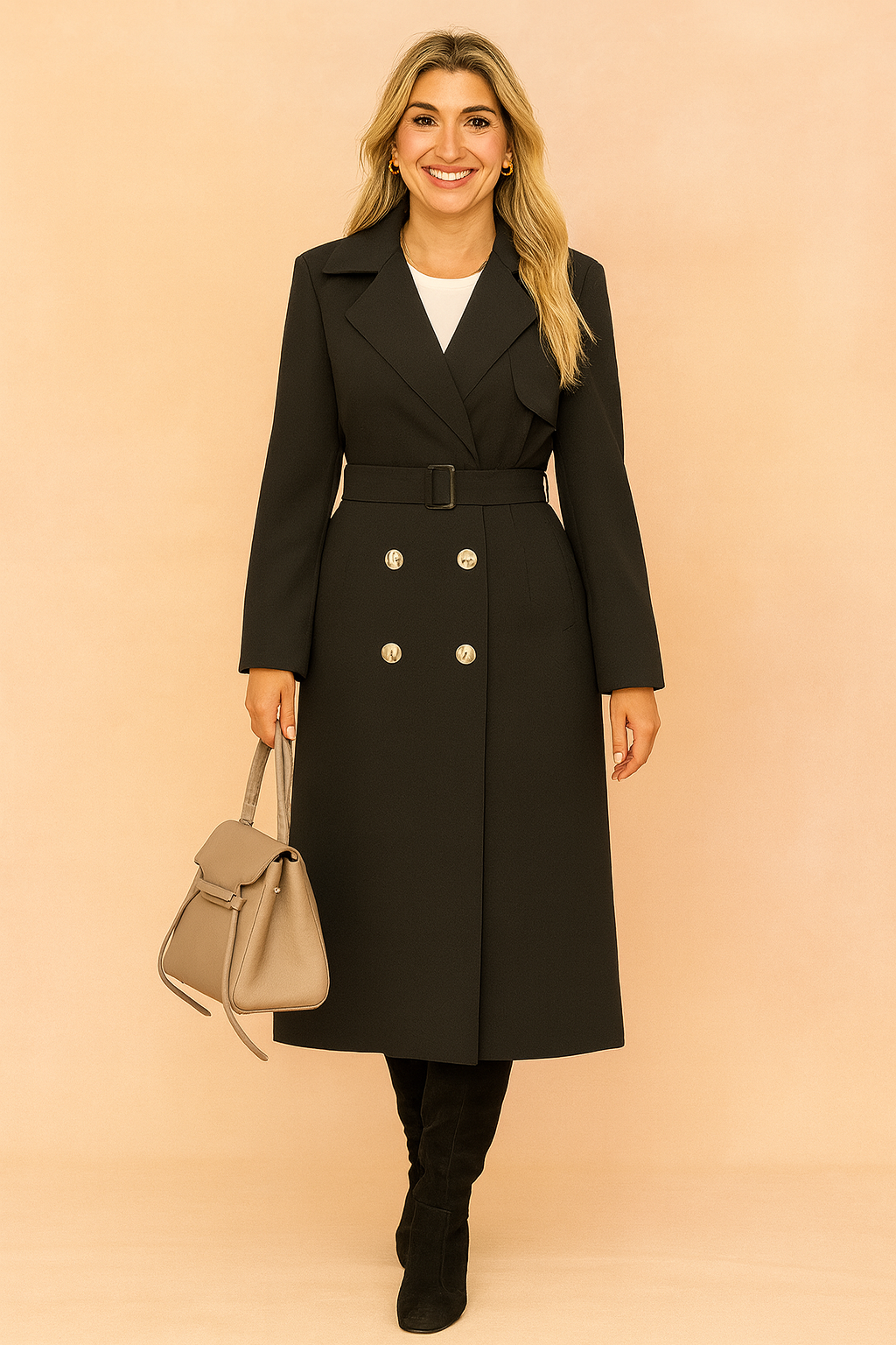 Sylwia | Elegant coat with a belt