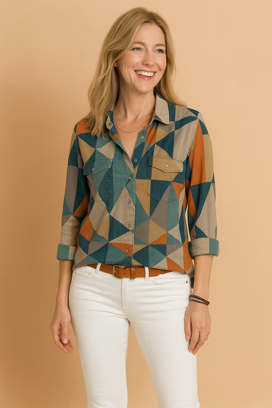 Tessa | Artistic Blouse with a Bold Pattern