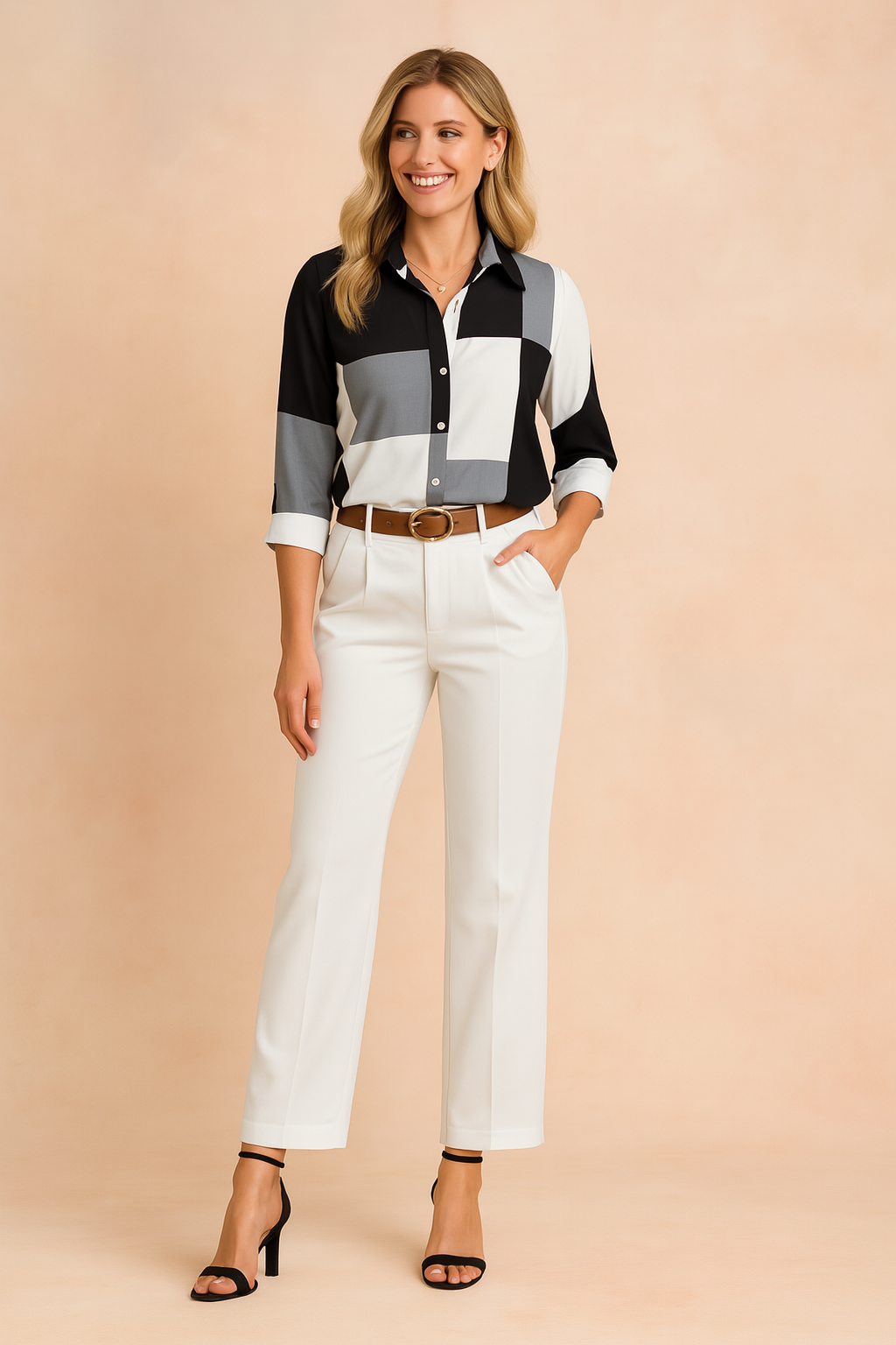 Vero | Elegant blouse with a collar and long sleeves